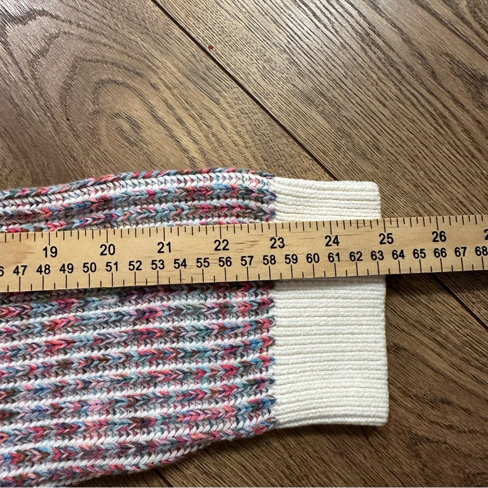 J. Crew Ladder Stitch Lady Cardigan Sweater Buttons Multicolor Cozy Size XL - Picture 4 of 8